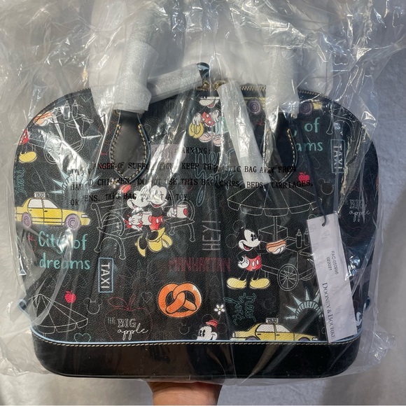 Dooney & Bourke Disney Mickey & Minnie New York City Zip Satchel NWT - Picture 8 of 12